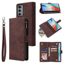 미국발송 LBYZCASE LG 윙 5G(2020)용 휴대폰 케이스 LG 윙 지갑 케이스 럭셔리 폴리오 플립 가죽 커버[지퍼 포켓][손목 스트랩][킥스탠드 ][자석 잠금] LG