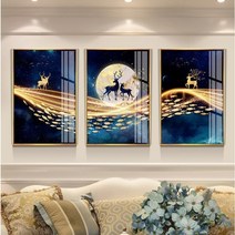 아트미니 보석십자수 3단세트 보름달 사슴 가족 황금 금빛 비단 잉어 전체수 대형 DIY키트 B102099, 120x50cm