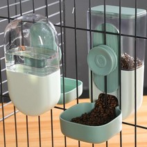 New Pet Hanging Water Dispenser Dog Automatic Feeder Fountain Food Supplies, 01 green feeder
