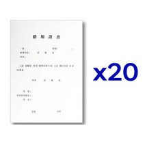 WOOJIN 차용증서 A4, 20개