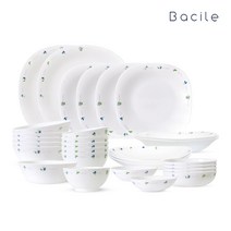 유럽 수입 무흡수 바칠레 카모마일 홈세트 6인 28P 그릇세트 식기세트 화이트, 8종