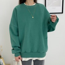 티데일리 [로켓] 도톰한 루즈핏 무지 3단 양기모 맨투맨