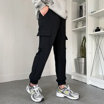 남자 겨울 기모 구김없는 벤츄리 카고 조거 밴딩 팬츠(4COLOR)