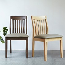 베스트리빙 [리퍼상품]제시 원목 가죽 인테리어 식탁 카페 의자 1+1/의자2개 2color, 내츄럴