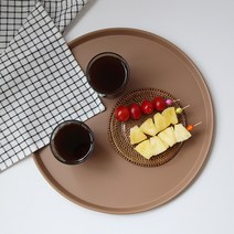 까사빈논슬립원형트레이 2size 12color 모던쟁반 감성 홈카페 미끄럼방지 메탈소재 국내제작, 밀크베이지