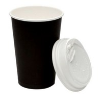 검정 테이크아웃 13온스 종이컵 + 뚜껑, 100개입, 1세트