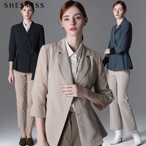 쉬즈미스 쉬즈미스 솔리드 벨티드 테일러드 자켓