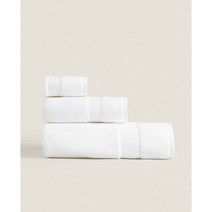 자라홈(ZARAHOME) 브러시드 코튼 타월 43570013250, 화이트_샤워 타월 / 90 x 150