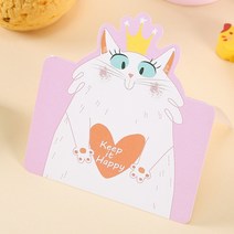 청첩장 바른손카드 10pcs 귀여운 3D 동물 사자 토끼 고양이 펭귄 카드 아이 생일 인사말 파티 초대장 만화, 01 10PCS Cat