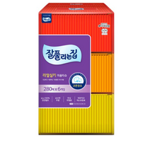 잘풀리는집 리얼실키 천연펄프 미용티슈, 280매, 6개