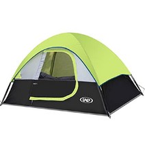 캠핑 텐트 2인 방수 방풍 텐트(레인플라이 포함) 캠핑용 휴대용 돔 설치, Fluorescent green