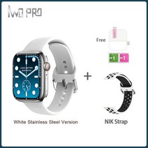스마트워치IWO W57 MAX 남성용 스마트 시계 SmartWatch NFC 1.95IPS 대형 화면 428*518 해상도 380mAh 배터, 10 White stainlesssteel