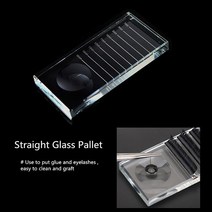 속눈썹 연장 유리 접착제 팔레트 개별 디스플레이 보관 패드 스탠드 보드 U 곡선/스트레이트 크리스탈 홀더, [02] Straight Glass