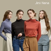 지니나나 모달 코튼 블렌디드 카울넥 티셔츠 4종