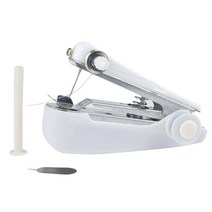 미니 재봉틀 미싱 DIY 공예 일일 수리 무선 홈 여행 바느질 도구 핸드 헬드 재봉틀 쉬운 작동 미니 휴대용, White