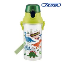 스케이터 원터치 투명 보틀, 그린 공룡, 480ml