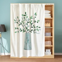 옷장 행거 블라인드 커튼 방진 깔끔한 부착 칸막이 가림막 안방 라커 룸 커튼 레일, 100cm  X 200cm  + F