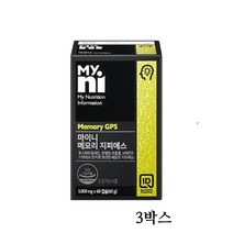 마이니 일동제약 은행잎추출물 홍삼분말 비타민E 포스파티딜세린 혈액순환 두뇌건강 도파민영양제 기억력 인지력개선 아세로라 허브 레몬밤 마테 분말 징코 메모리 지피에스, 3박스, 60캡슐
