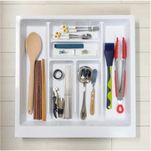 서랍수저분리함 트레이 500 씽크대서랍칸막이 서랍용수저통 멀티수납 수저정리함 다용도수저함, 화이트