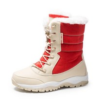 스키신발겨울 스키 부츠 여성 방수 충격 양털 안감 따뜻한 스노우 보드 미끄럼 중간 튜브 신발, 05 B-color 06_05 9