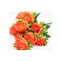 코리아꽃자재 뉴작약조화 부쉬(10줄기), 오렌지