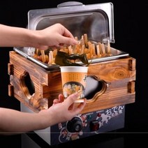 오뎅 냄비 보온 히노끼 이자카야 꼬치 조리기 어묵탕 사각 스텐 나무, 2구 - 18칸 오뎅기계