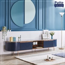 델피아 로즈골드 대리석 거실장 2600, 딥블루