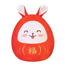 HAIMINGJUN 동물 테마 2023 음력 봉제 장식 입상 귀여운 휴일 동반자 파티 호의, PP면, 18cm 스마일