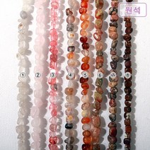 [5-501-A]원석(조약돌/소) 약4*5mm [0.5줄(약18cm)], 브라운아게이트