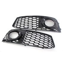 아우디 키드니 그릴 2pcs 자동 앞 범퍼 그릴 스타일링 벌집 안개 빛 메쉬 아우디 A4 B8 2008-2012 8KD80768, 01 Black