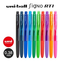 유니 시그노 RT1 볼펜 0.38mm, 0.38 블루블랙, 1개