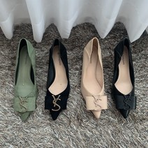 고퀄리티 스틸레토 6cm 리본 양가죽 하이힐 펌프스 구두