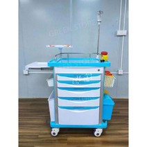 병원용 수납 수납카트 드레싱카트 트롤리 병원 카트 의료용 치과 웨건 응급처치 도구, 빨간색주입카트