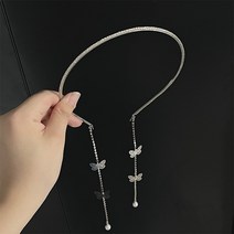 셀프웨딩 신부 헤어악세사리 티아라 촬영 소품반짝 이는 라인 석 술 머리띠 여성을위한 패션 베젤 헤어 밴