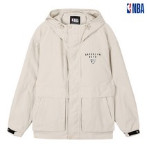 NBA 유니 BKN NETS 아웃포켓 후드점퍼_N211JP113P-아이보리