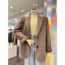 ab.f.z@ 로뎅 투버튼 카라 체크 모직 자켓 AEX4HJ08J