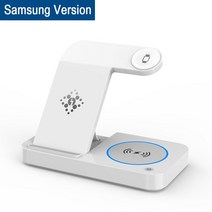 고속 무선 충전 스테이션 갤럭시 아이폰 충전 스테이션 삼성 S22 S21 S20 울트라 접이식 15W 도크 에어팟 프로 워치 4 3, 02 White Charger
