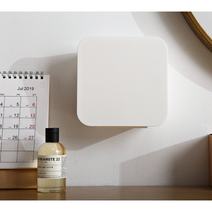 벽부착 다용도 보관함 욕실 케이스 무타공 다용도실 접척식 소품 정리함 화장솜 면봉 케이스 미니 샘플 생리대, 화이트