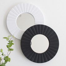 검정색 흰색 인테리어 벽거울 미니 원형 벽걸이 장식, B(단조) 블랙