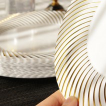 플라스틱 빗살 금라인 일회용접시 25.2cm 20P 1개