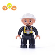 요고요 듀플로 호환 동물 사람 공룡 피규어, C.사람-16. 소방관