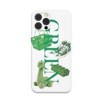 아이폰 삼성 애플 갤럭시 휴대폰 핸드폰 악세사리 감성 디자인 커스텀 유행 심플 동물 초록 색감 원색 화이트 귀여운 아기자기 공룡 장난감 케이스