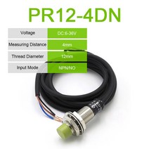 1PCS 라운드 타입 dc 3 와이어 pr 근접 센서 스위치 DC 3 와이어 PR12-4DN PR12-4DO, 01 PR12-4DN