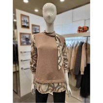 [데스틸] NC엑스코 도트 타이 니트 배색 블라우스 D2243BL0812F