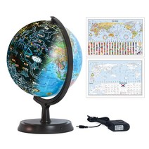맵소프트 24cm 별자리 지구본 / 은은한 별자리 조명이 아름다운 무드등 지구본 / LED 안전인증 어뎁터 / 블루 키즈, 1번_24cm 블루 별자리 지구본
