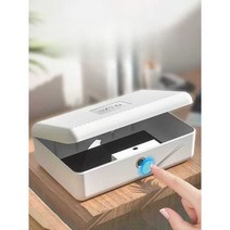 지문인식금고 책금고 초소형금고 휴대용 여행용 여권, 그린  USB 충전케이블