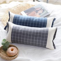 무이비엔 체크 광목 낮잠 메밀베개, 네이비, 1개