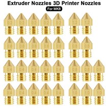 고품질 황동 압출기 노즐 MK8 Makerbot Reprap PrusaI3 0.2/0.4.6.8/1.0/1.2 mm용 골드 3D 프린터 30 개, 상세내용표시