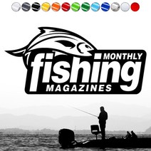 낚시로고스티커 FS018 FISHING MAGAZINE 피싱매거진 조구사마크 태클박스 자동차꾸미기, 1개, 검정L
