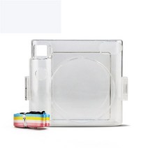카메라 dslr 부품 Fujifilm Instax Square SQ1Case 용 투명 케이스 백 인스턴트 가방 숄더 스트랩 미니 캐리, 01 White
